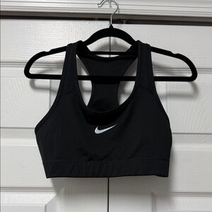 Nike Black Racerback Sports Bra with White Swoosh